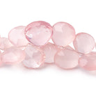 11-16mm Rose Quartz faceted hearts 8 inch 34 beads - Beadsofcambay.com