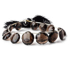 11-16mm Smoky Quartz Faceted Flower Beads 8 inch 13 pieces - Beadsofcambay.com