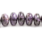 11-17mm Charoite plain rondelle beads 18 inches 56 pieces - Beadsofcambay.com