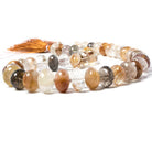 11-17mm Rutilated Quartz Faceted Rondelle Beads 16 inch 44 pieces - Beadsofcambay.com