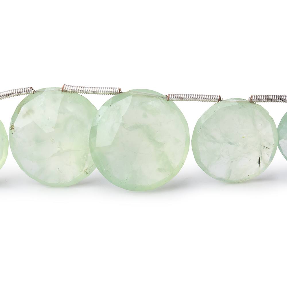 11-18mm Prehnite Top Drill Faceted Coin Beads 8.5 inch 15 pieces - Beadsofcambay.com