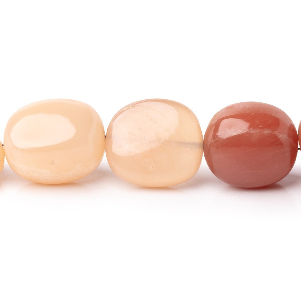 11-19mm Shaded Angel Skin Moonstone Plain Nugget Beads 18 inch 27 pieces - Beadsofcambay.com