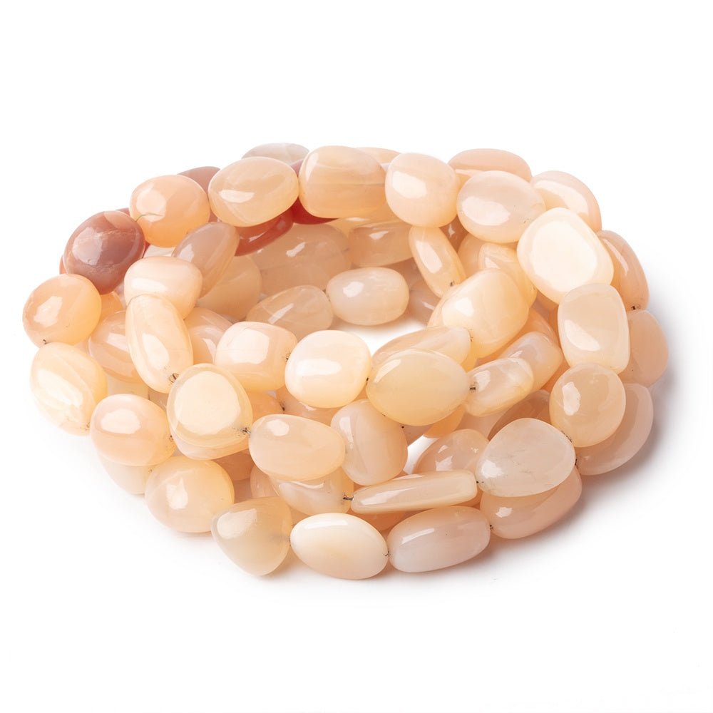 11-19mm Shaded Angel Skin Moonstone Plain Nugget Beads 18 inch 27 pieces - Beadsofcambay.com