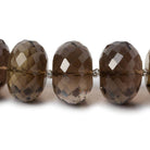11-19mm Smoky Quartz Faceted Rondelle Beads 16 inch 34 pieces - Beadsofcambay.com