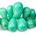 11-24mm Chrysoprase Plain Tear Drop Beads 5.5 inch 38 pieces - Beadsofcambay.com