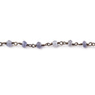 3mm Iolite faceted rondelle Black Gold Chain by the foot 36 pieces - BeadsofCambay.com
