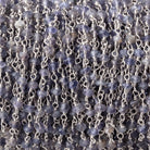 3mm Iolite faceted rondelle Silver Chain by the foot 36 pieces - BeadsofCambay.com