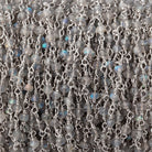 3mm Labradorite faceted rondelle Silver Plated Chain - BeadsofCambay.com