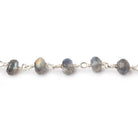 6mm Labradorite faceted rondelle beads on .925 Sterling Silver Chain - BeadsofCambay.com