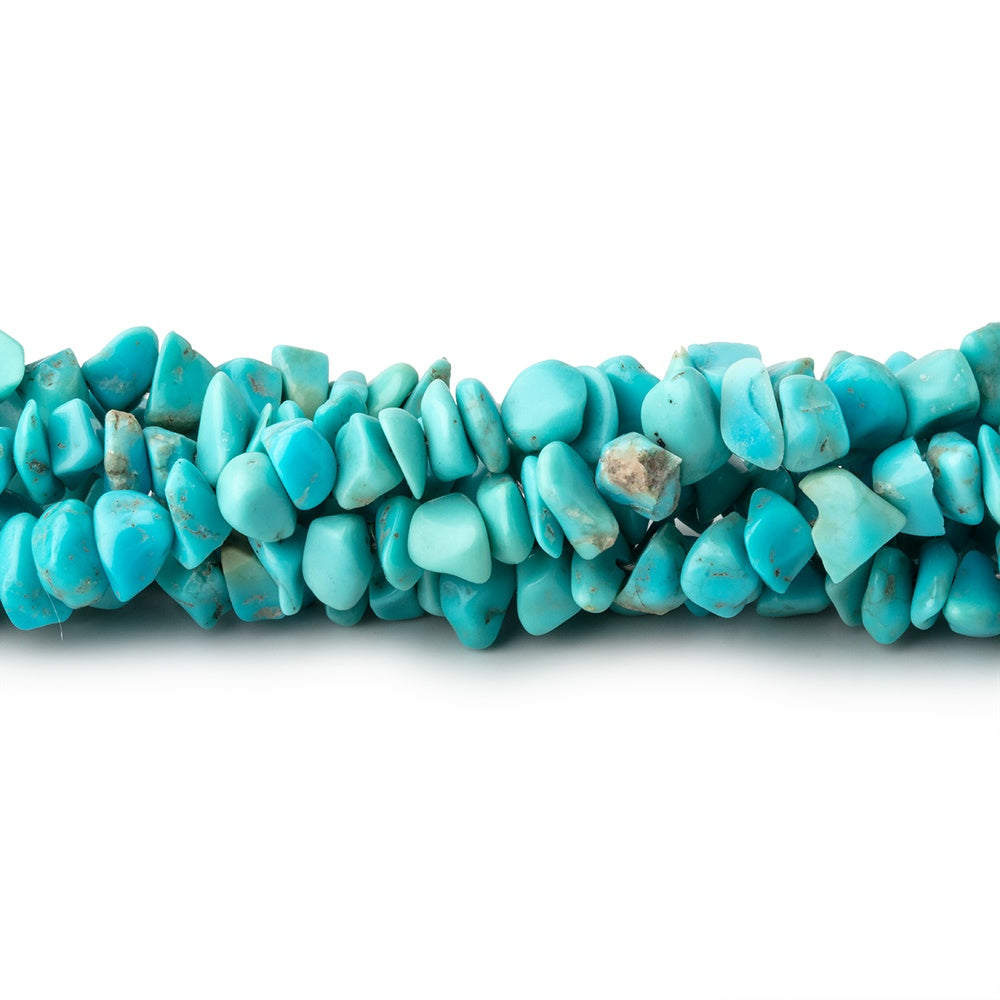 Beadsofcambay 3-5mm Persian Turquoise plain nugget chip beads 14 inch 170 pieces View 1