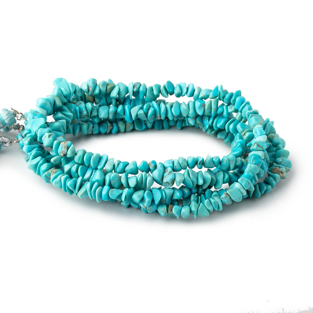 Beadsofcambay 3-5mm Persian Turquoise plain nugget chip beads 14 inch 170 pieces