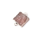 Beadsofcambay 16.5x16.5mm Silver Leafed Square Drusy Focal Connector 1 piece