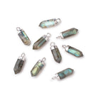 16x5mm Silver Leafed Labradorite Spike Pendant 1 piece - BeadsofCambay.com