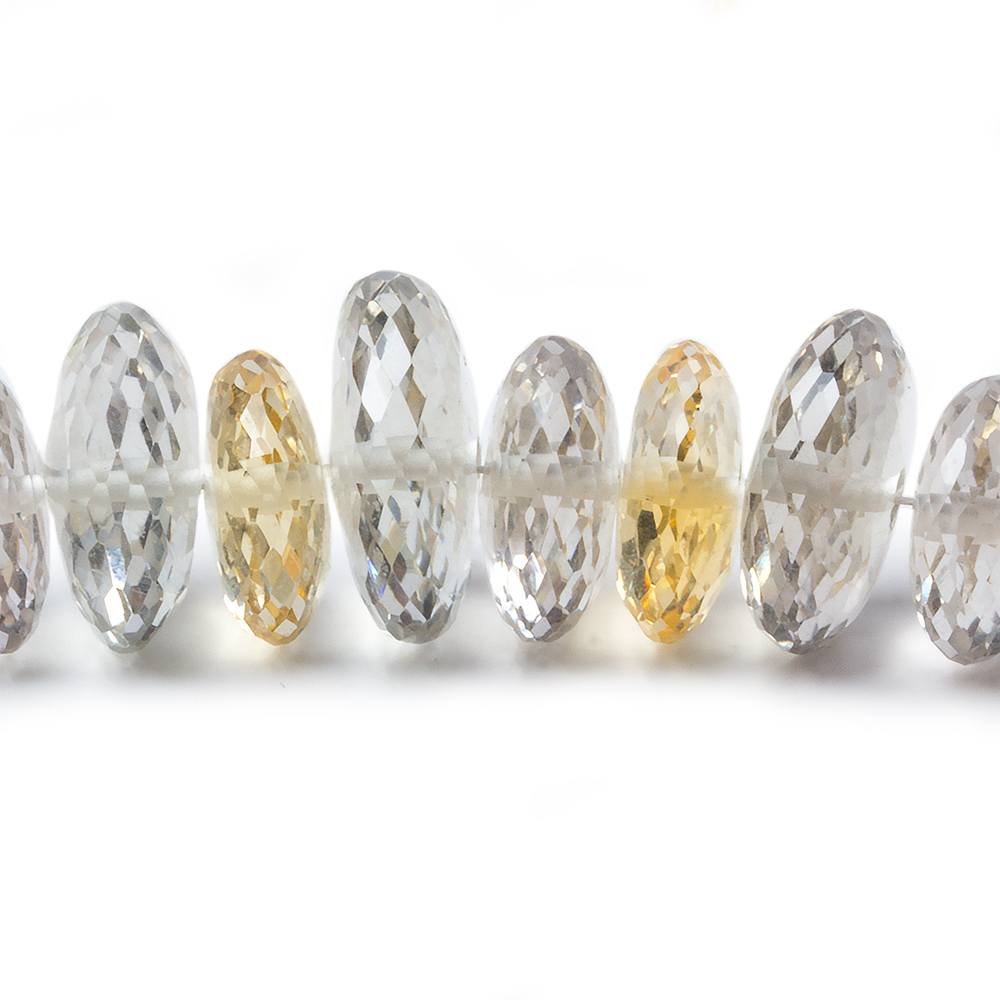 11.5-14.5mm Citrine & Prasiolite German Faceted Rondelle Beads 15 inch 75 pieces AA - Beadsofcambay.com