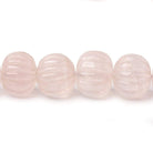 11.5-14.5mm Rose Quartz Carved Rondelle Melon Beads 16 inch 46 pieces AA - Beadsofcambay.com
