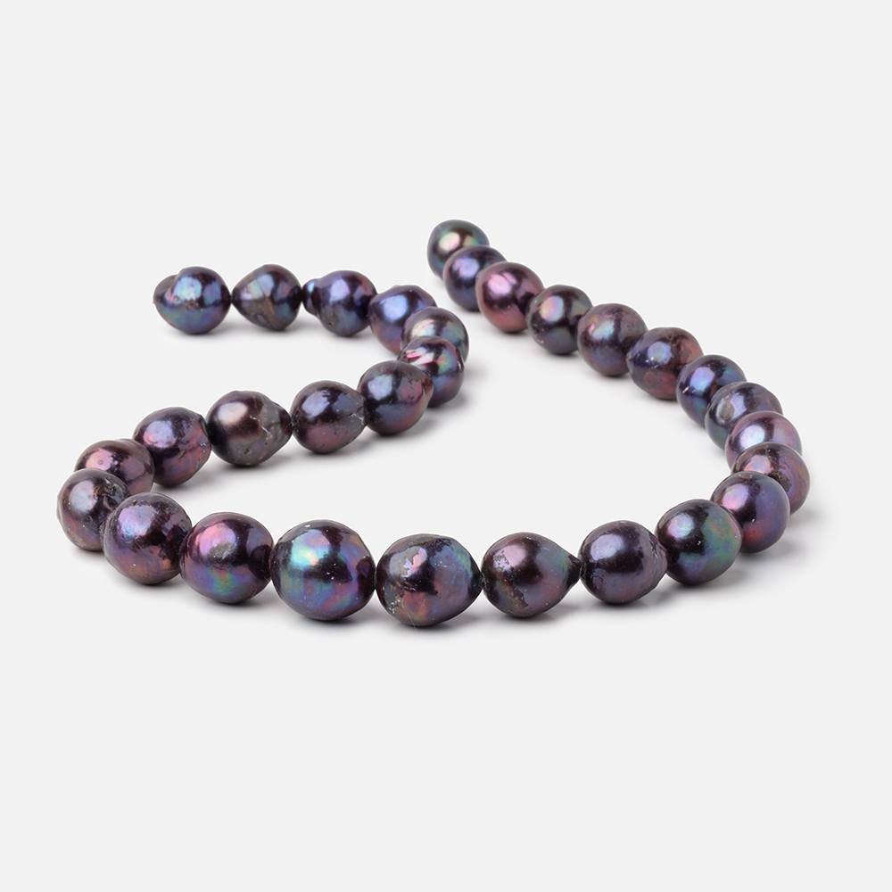 11.5-14mm Peacock Ultra Baroque Freshwater Pearls 15.5 inch 28 Beads - Beadsofcambay.com