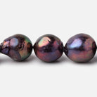 11.5-14mm Peacock Ultra Baroque Freshwater Pearls 15.5 inch 28 Beads - Beadsofcambay.com