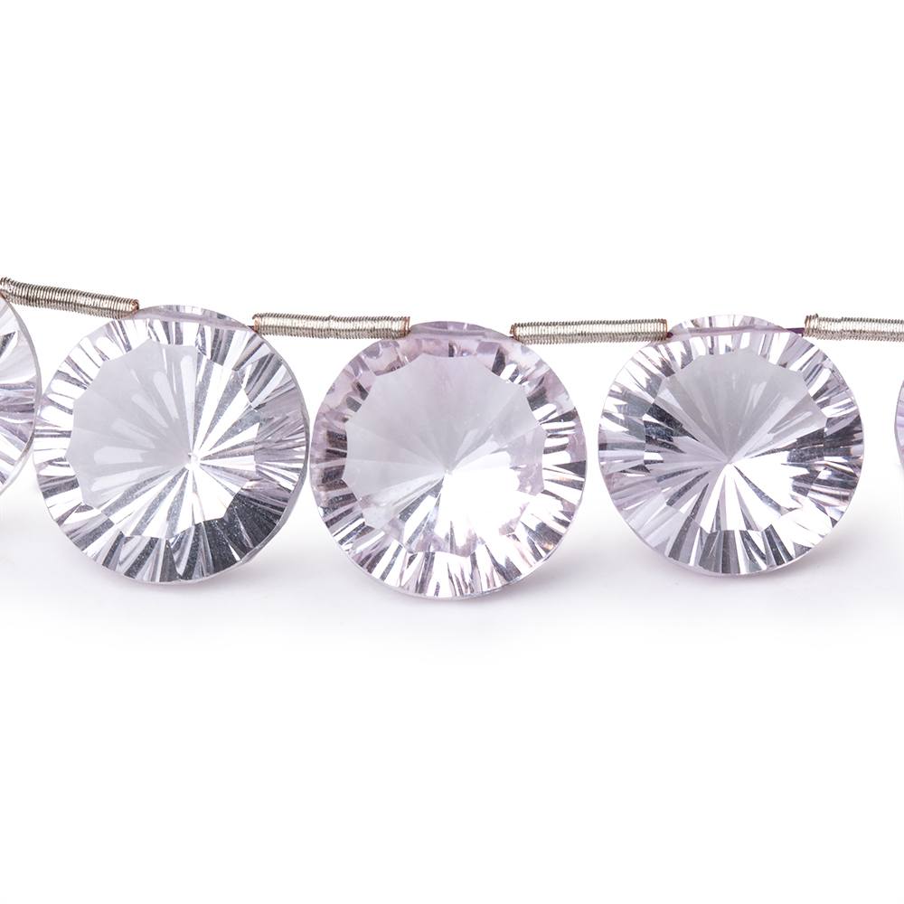 11.5-15mm Pink Amethyst Concave Faceted Coin Beads 5 inch 9 pieces AAA - Beadsofcambay.com