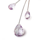 11.5-18mm Pink Amethyst Faceted Pear Focal Beads Set of 3 - Beadsofcambay.com
