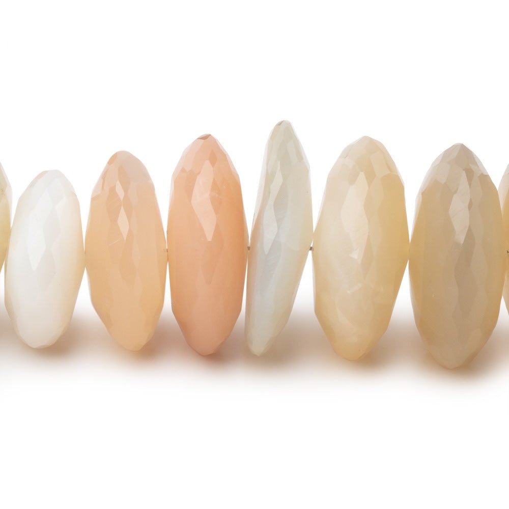 11.5-19mm Multi Color Moonstone German Faceted Rondelles 16 inch 76 Beads - Beadsofcambay.com