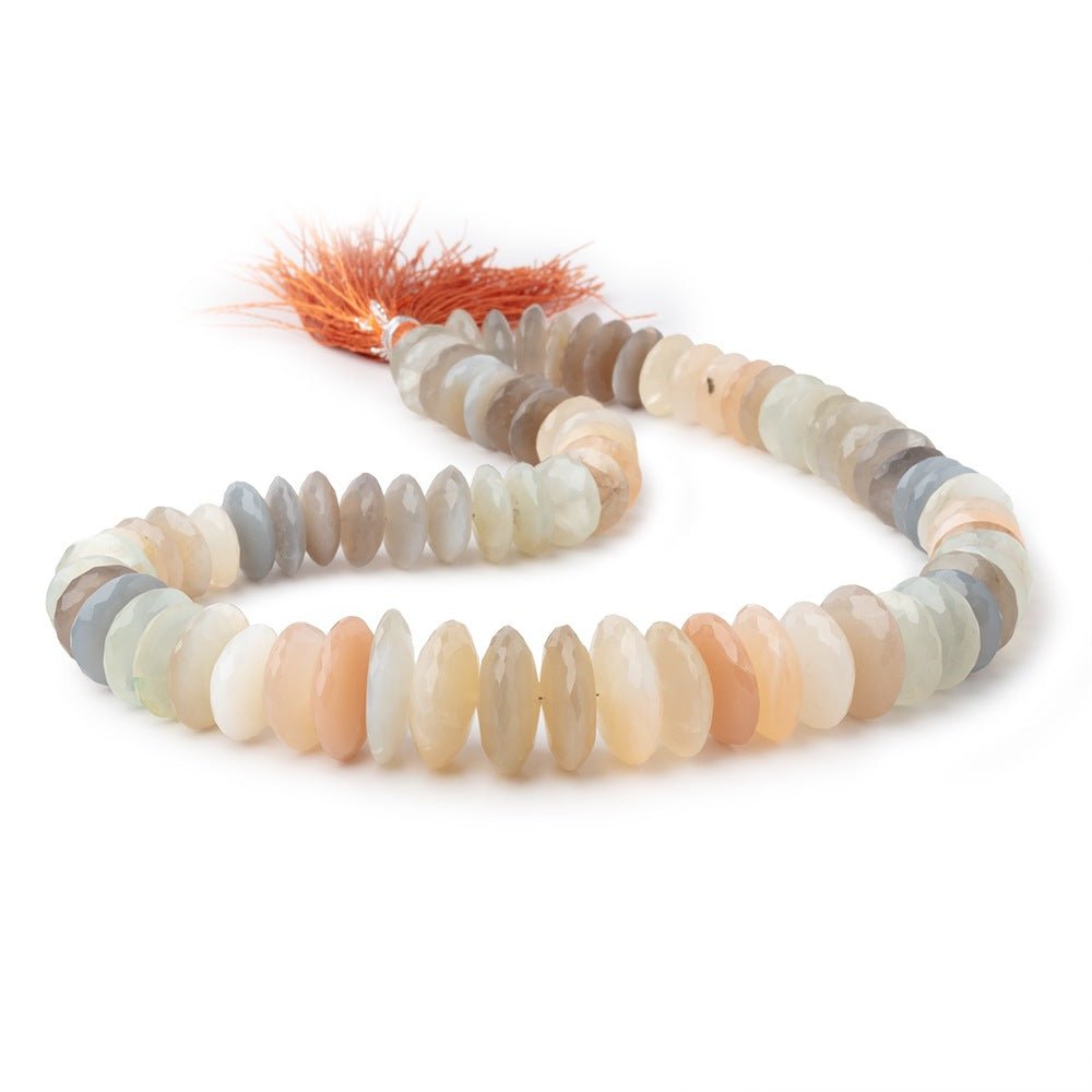 11.5-19mm Multi Color Moonstone German Faceted Rondelles 16 inch 76 Beads - Beadsofcambay.com