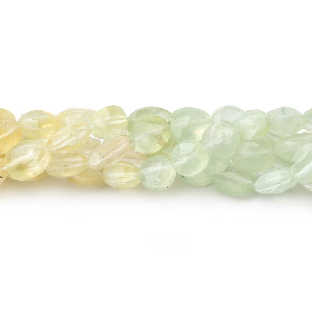 7-9mm Shaded Prehnite Faceted Oval Beads 14.5 inch  42 pieces - BeadsofCambay.com