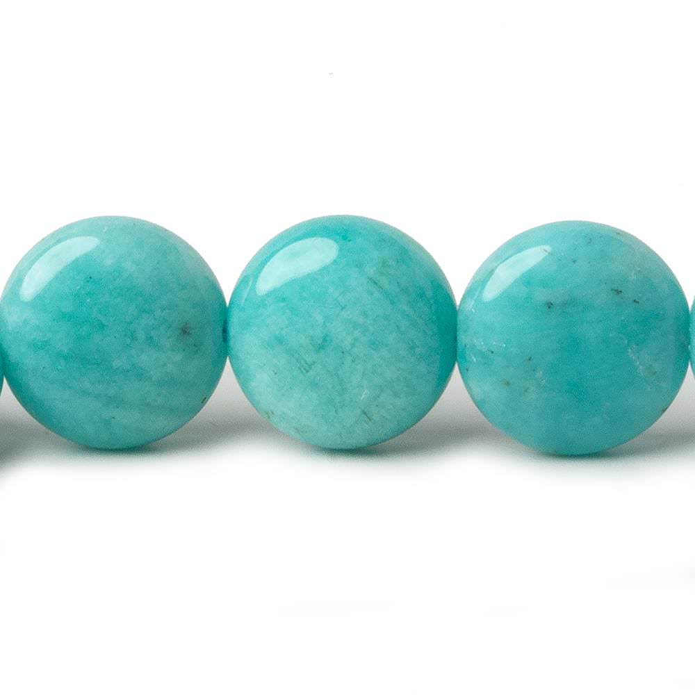 11.5mm Amazonite plain coin beads 16 inch 35 pieces AA - Beadsofcambay.com