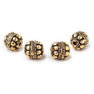 11.5x10mm Antiqued 22kt Plated Copper Oval Set of 4 Beads - Beadsofcambay.com