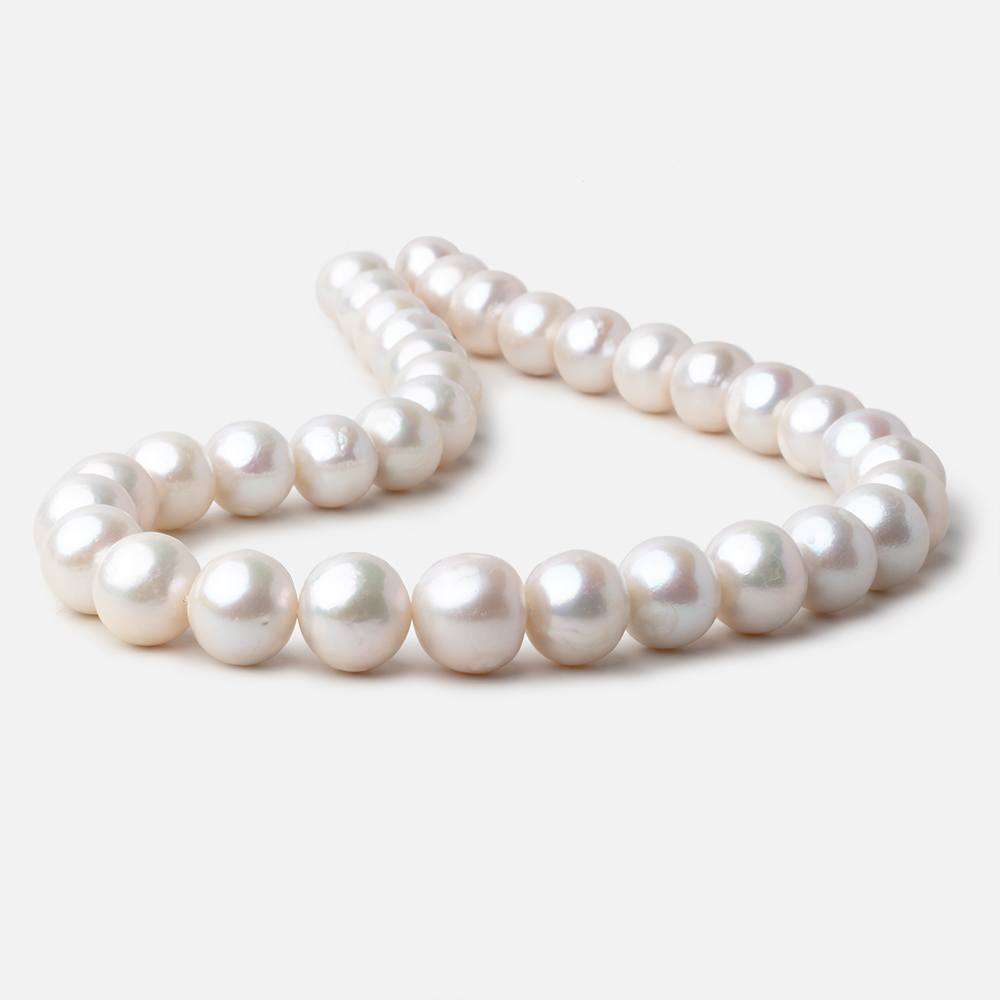 11.5x11.5-14.5x14mm White Rose' Baroque Freshwater Pearl Beads 16.5 inch 33 pcs - Beadsofcambay.com