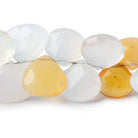 11.5x11.5-14x14mm Mexican Fire Opal heart briolette beads 6 inch 27 pieces - Beadsofcambay.com