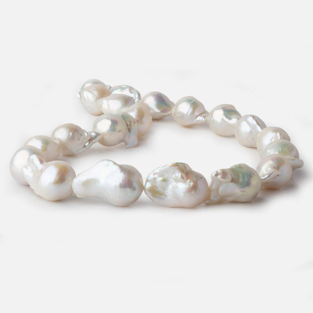 11.5x15-14x23mm Off White Ultra Baroque Freshwater Pearl 16 inch 20 pieces A - Beadsofcambay.com