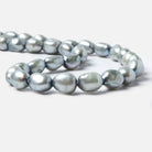 11.5x9-13.5x10.5mm Light Chambray Blue Baroque 2.5mm large hole Pearls 32 pcs - Beadsofcambay.com