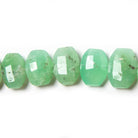 11.5x9.5-12.5x9.5mm Chrysoprase side drilled Faceted Cushions 6 inch 15 Beads - Beadsofcambay.com