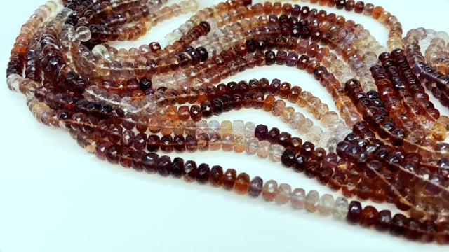 Beadsofcambay 7mm Cognac Brown Fluorite Faceted Rondelle Beads 14 inch 84 beads View 1