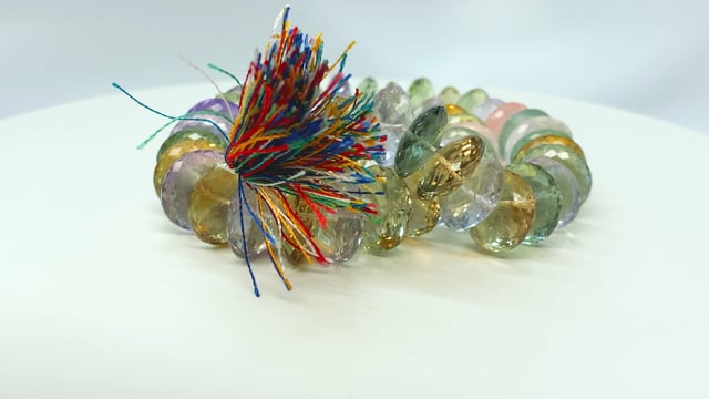 16-19mm Multi Gemstone German Faceted Rondelle Beads 16 inch 55 pieces  AAA - BeadsofCambay.com