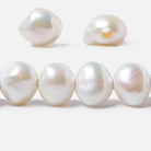 BeadsofCambay 11mm-12.5mm Cream Baroque 2.5mm large hole Pearl 10 pcs