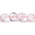 10mm-11mm Rose Quartz brilliant faceted coins 8 inch 20 pieces - Beadsofcambay.com