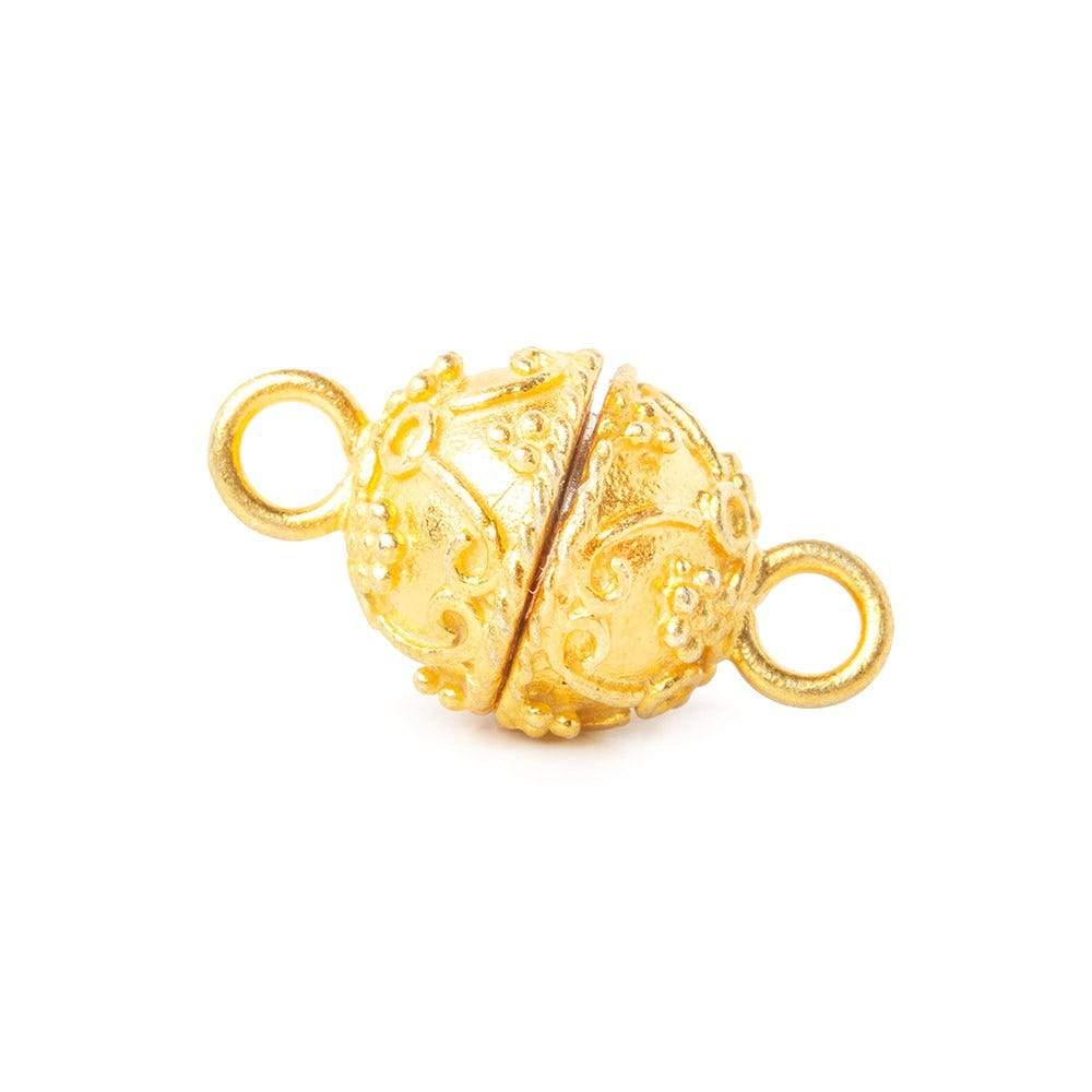11mm 22kt Gold plated Copper plated Copper Magnetic Ball Clasp 1 piece - Beadsofcambay.com