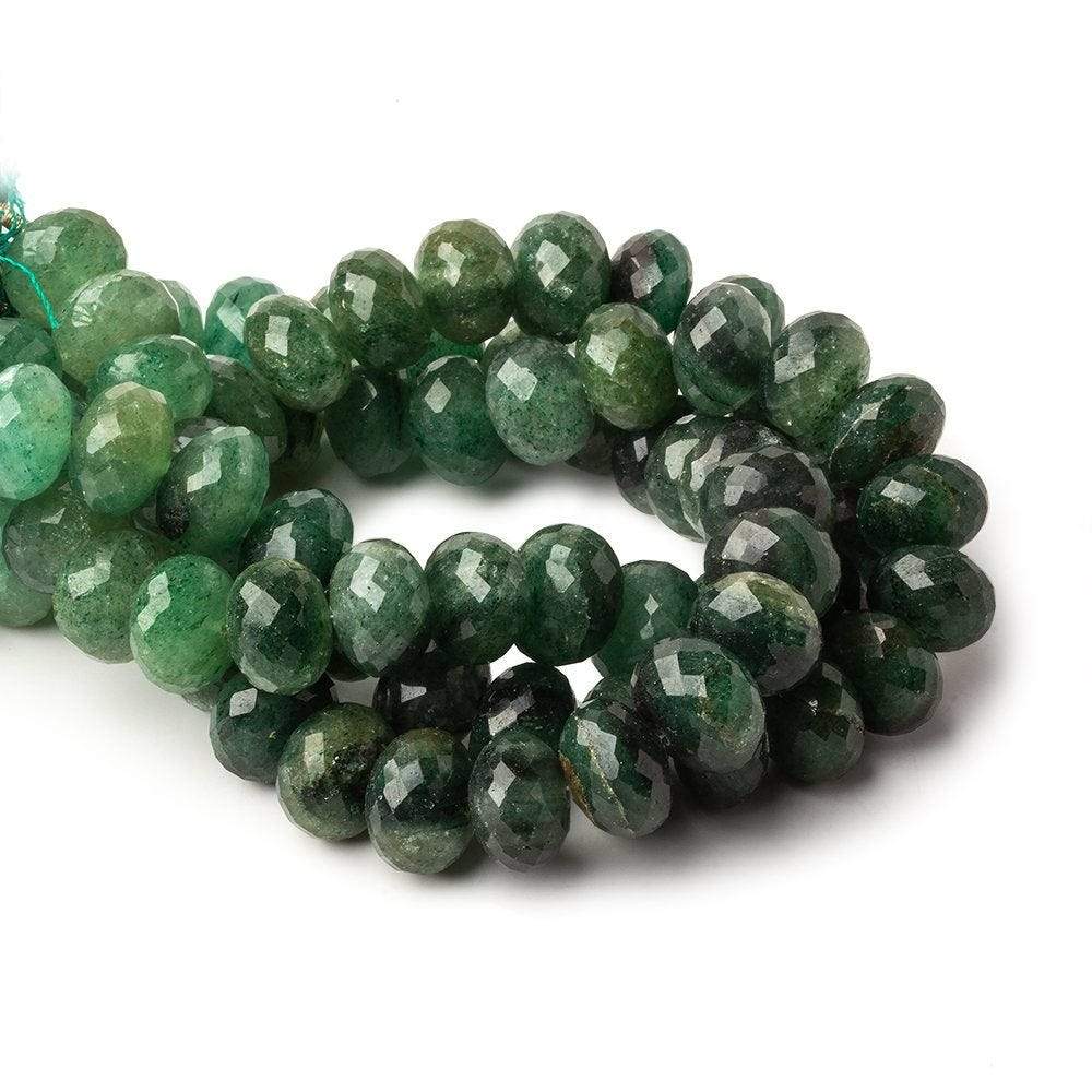 11mm Aventurine Faceted Rondelle Beads 8 inch 25 pieces - Beadsofcambay.com