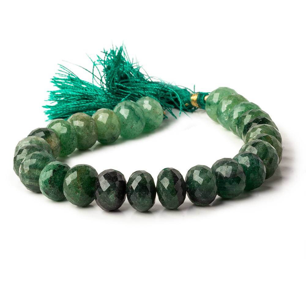 11mm Aventurine Faceted Rondelle Beads 8 inch 25 pieces - Beadsofcambay.com