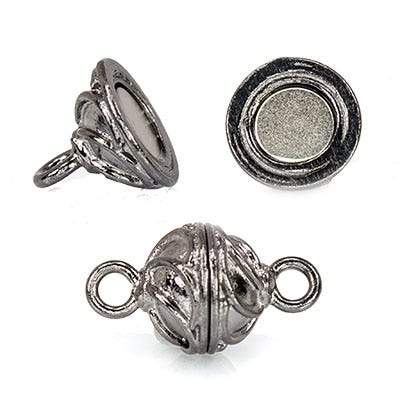 11mm Black Gold plated Copper Magnetic Clasp 1 piece - Beadsofcambay.com