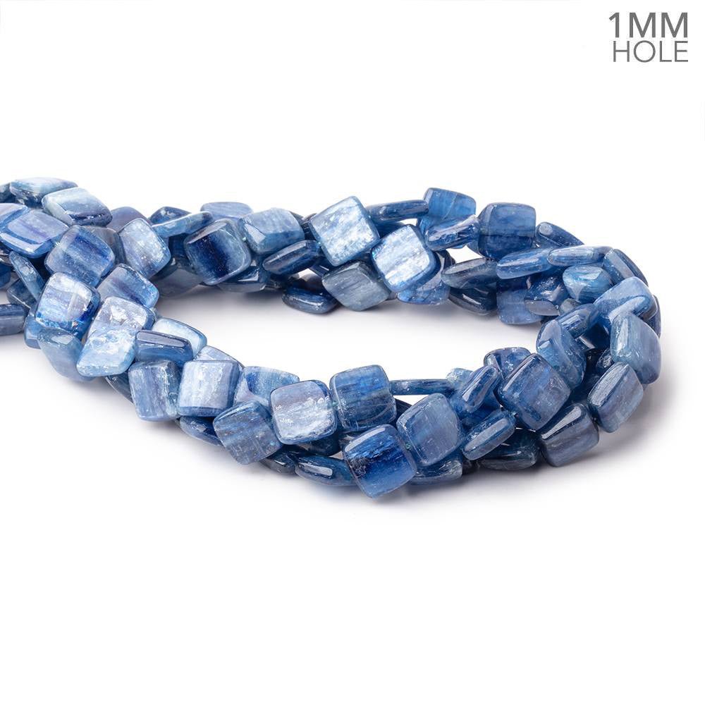 11mm Ceylon Blue Kyanite Plain Pillow Beads 15.5 inch 36 pieces 1mm Hole - Beadsofcambay.com