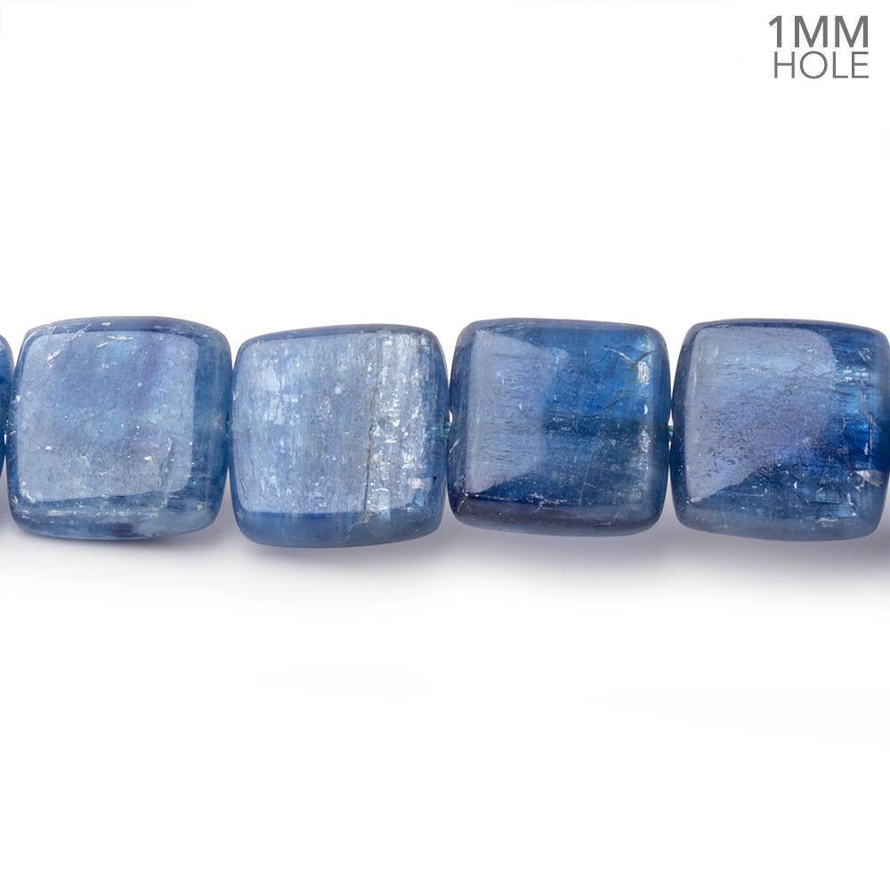 11mm Ceylon Blue Kyanite Plain Pillow Beads 15.5 inch 36 pieces 1mm Hole - Beadsofcambay.com