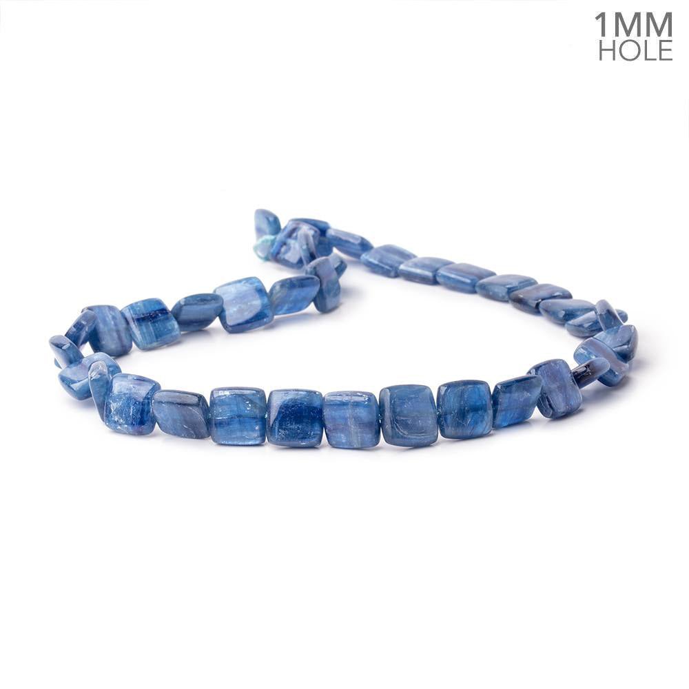 11mm Ceylon Blue Kyanite Plain Pillow Beads 15.5 inch 36 pieces 1mm Hole - Beadsofcambay.com