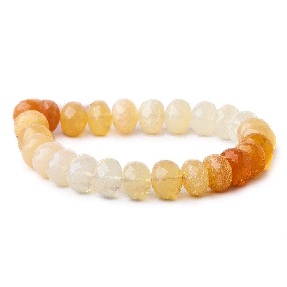 11mm Fire Opal Faceted Rondelle Beads 8 inch 26 pieces - Beadsofcambay.com