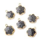 11mm Gold Leafed Celestial Quartz Faceted Flower Focal Pendant 1 piece - Beadsofcambay.com