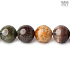 11mm Lodolite (Moss Garden Quartz) plain round large hole beads 16 inch 37 pieces A - Beadsofcambay.com