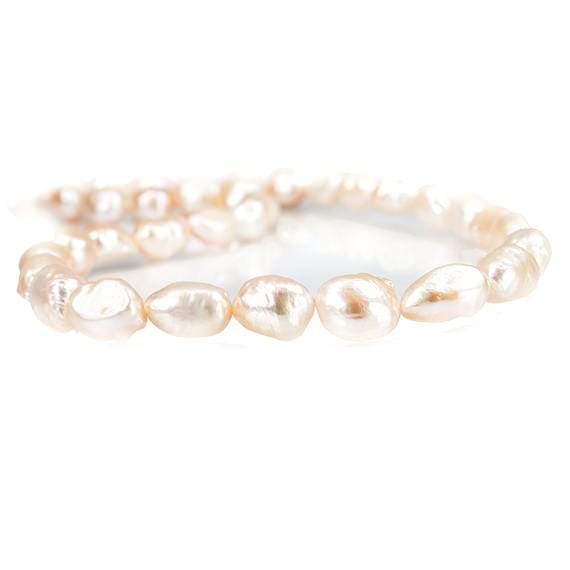 11mm Peach Straight Drilled Baroque Pearls - Beadsofcambay.com