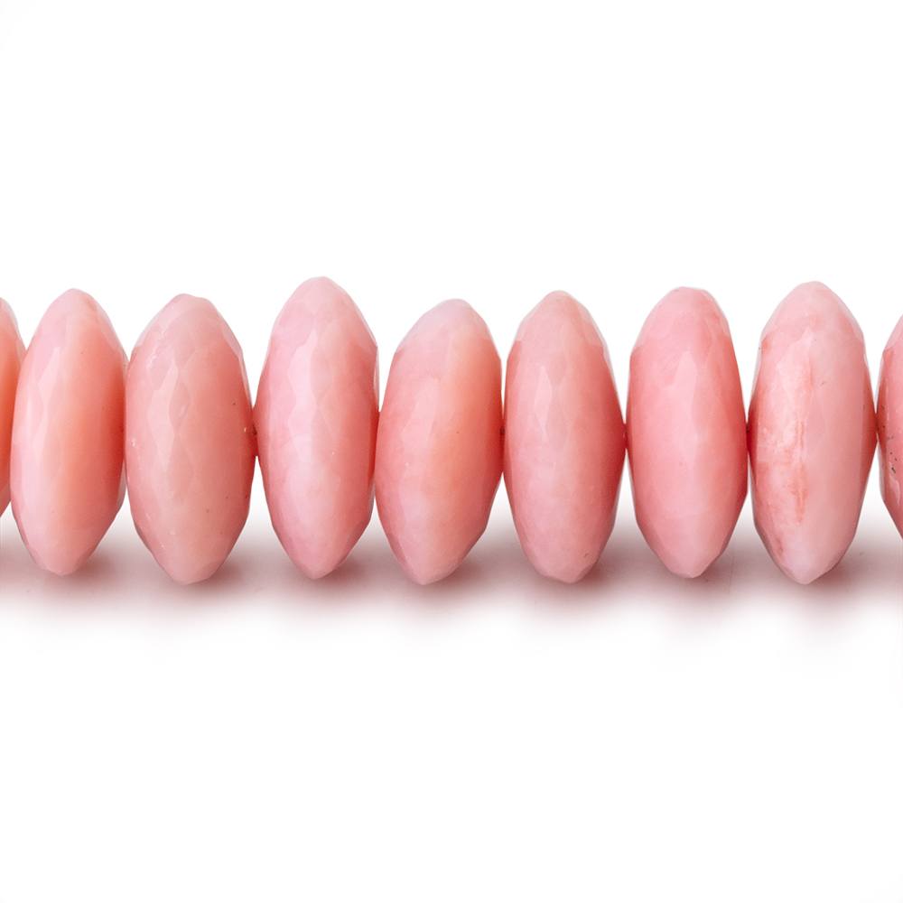11mm Pink Peruvian Opal German faceted rondelles 16 inch 81 beads AAA - Beadsofcambay.com