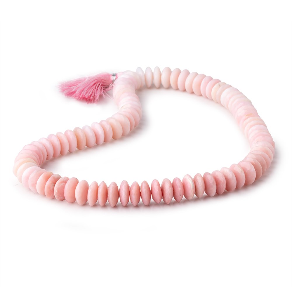 11mm Pink Peruvian Opal German faceted rondelles 16 inch 81 beads AAA - Beadsofcambay.com